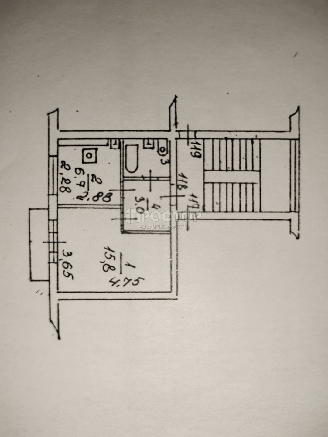 1-комнатная квартира, 30 м² - фото 32