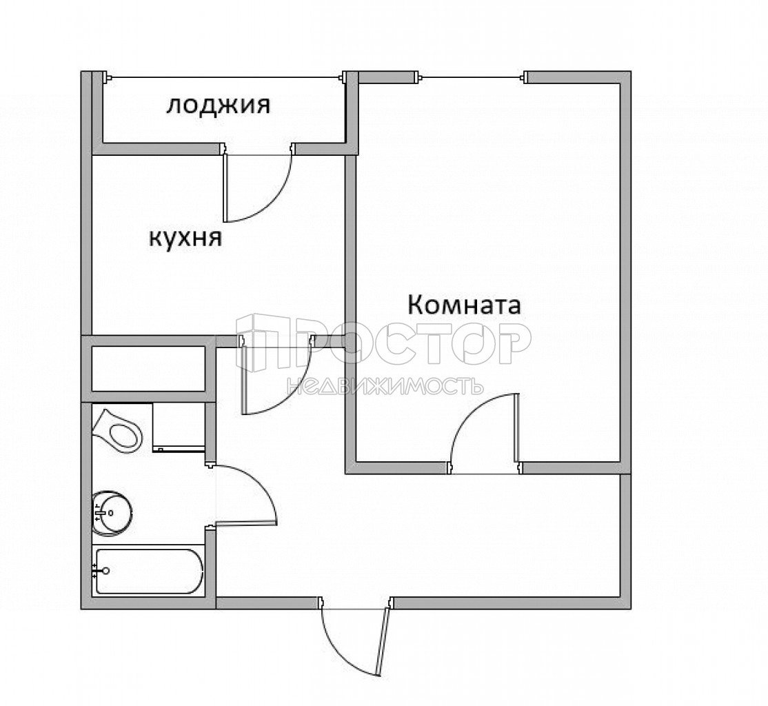 1-комнатная квартира, 42.4 м² - фото 13