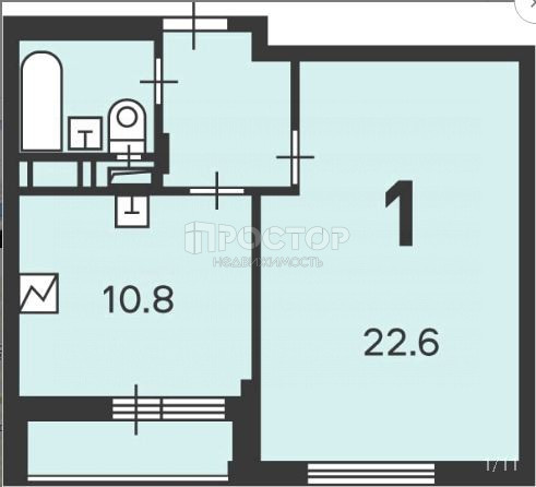 Студия, 17.4 м² - фото 36