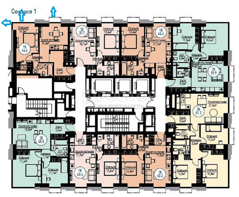 2-комнатная квартира, 44.6 м² - фото 8