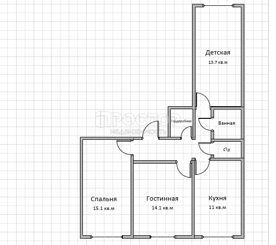 3-комнатная квартира, 67 м² - фото 16