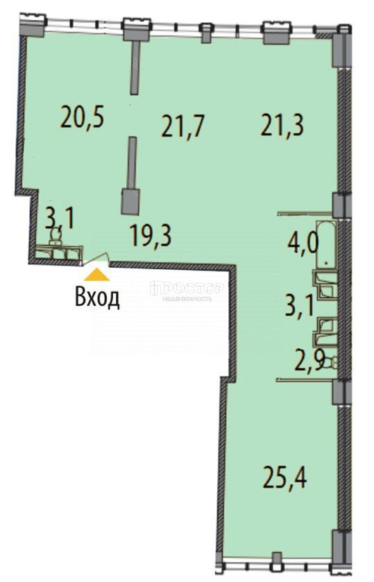 3-комнатная квартира, 120.8 м² - фото 2