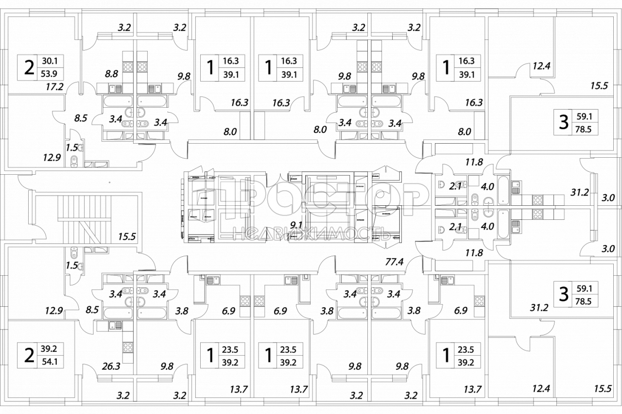 1-комнатная квартира, 39.1 м² - фото 6