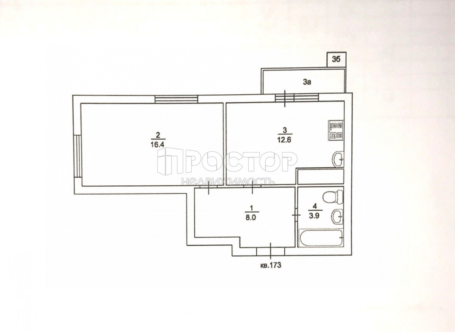 1-комнатная квартира, 40.9 м² - фото 34