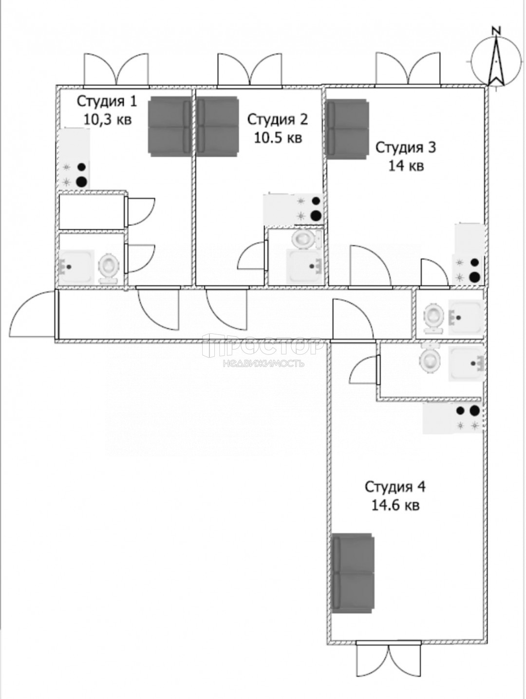 Студия, 11 м² - фото 6