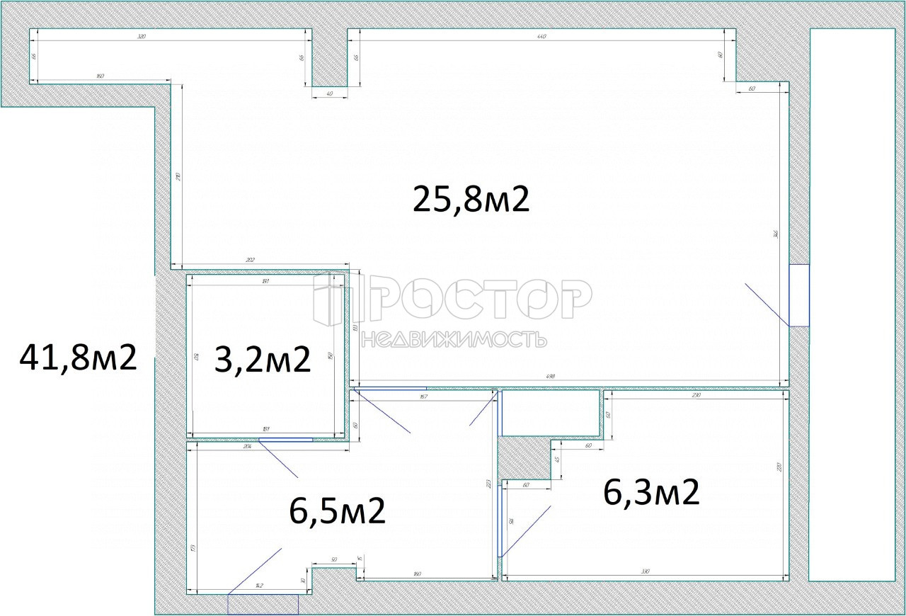 1-комнатная квартира, 41.8 м² - фото 24