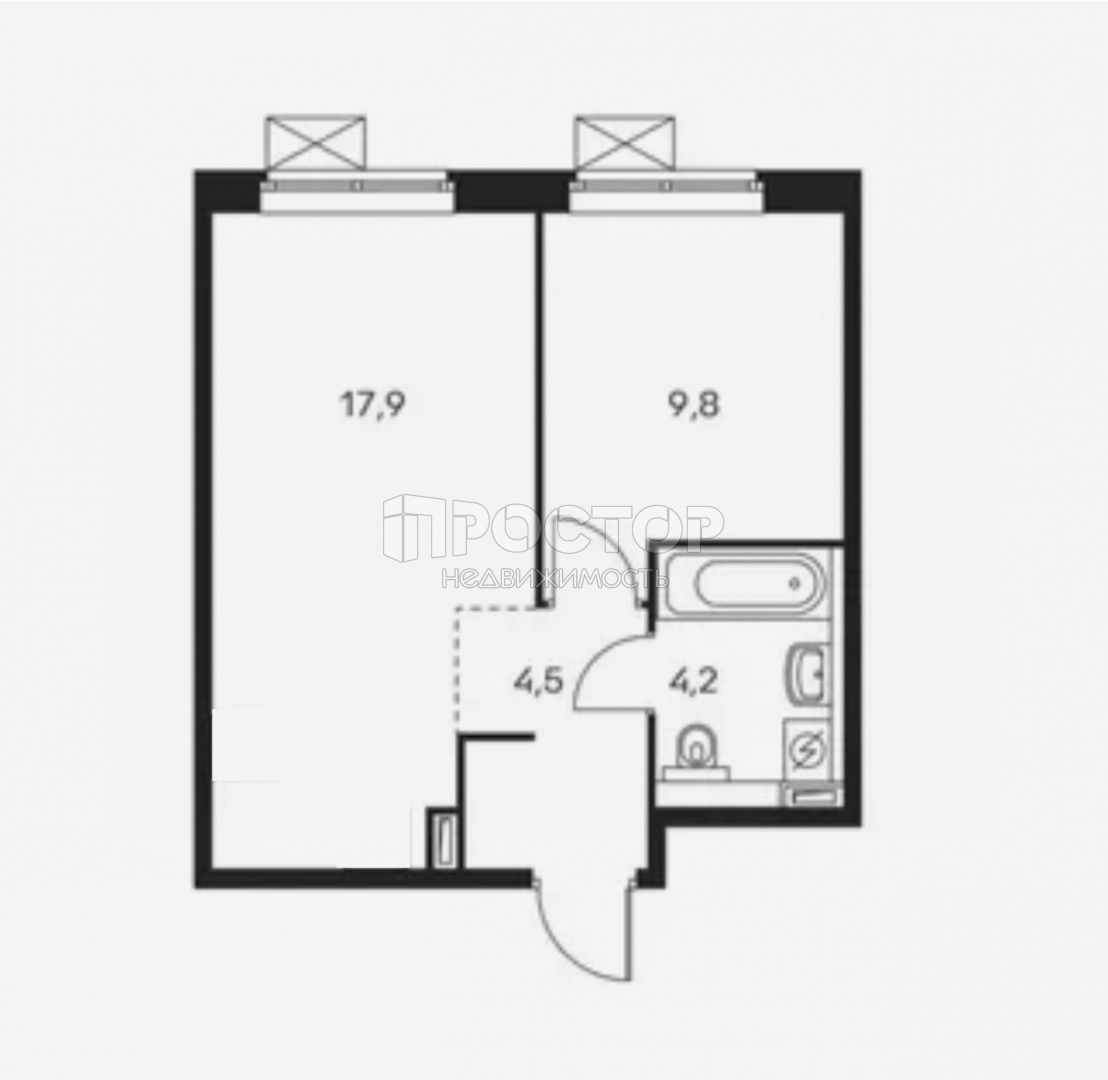 1-комнатная квартира, 36 м² - фото 4