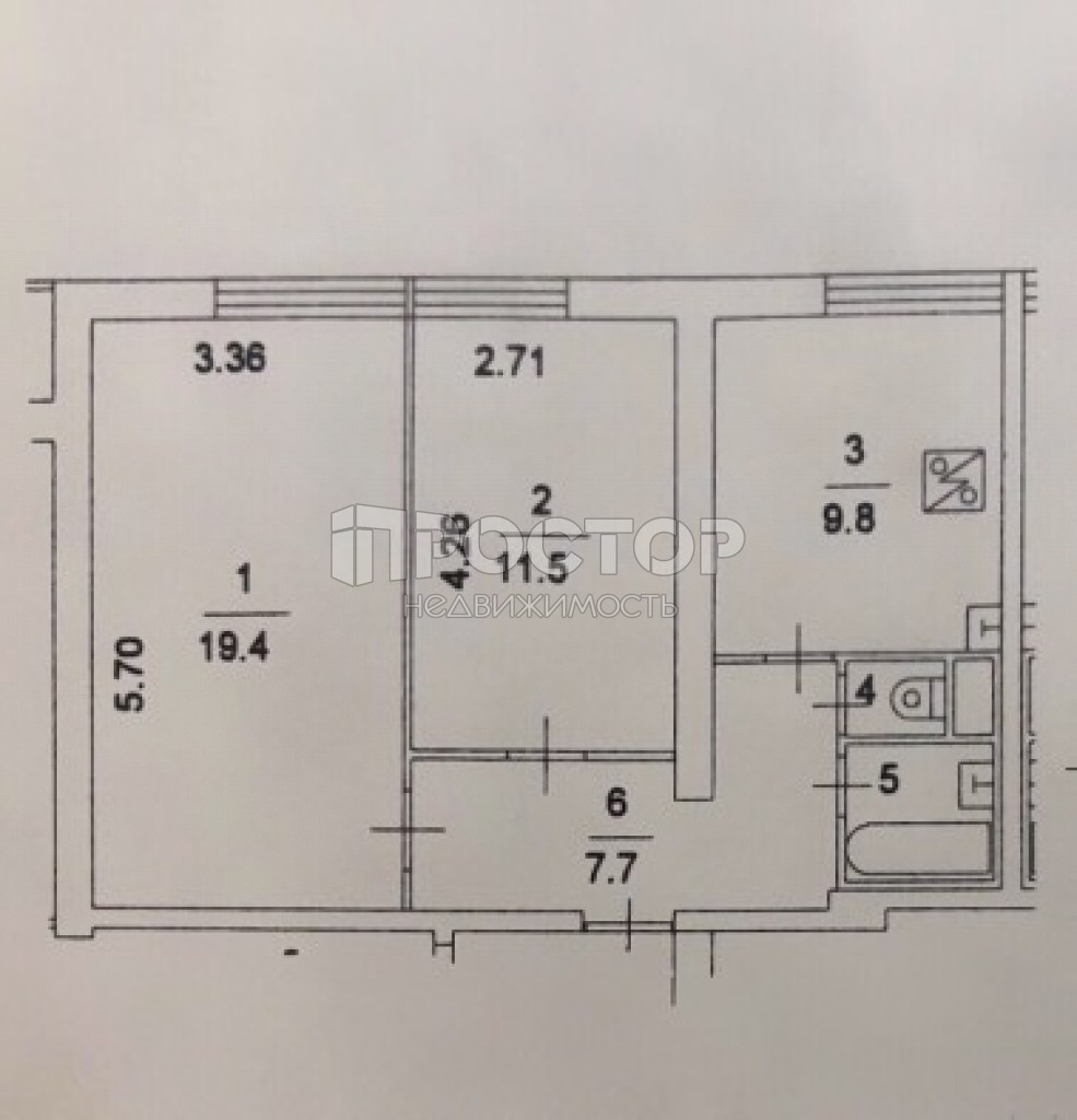 2-комнатная квартира, 51 м² - фото 6