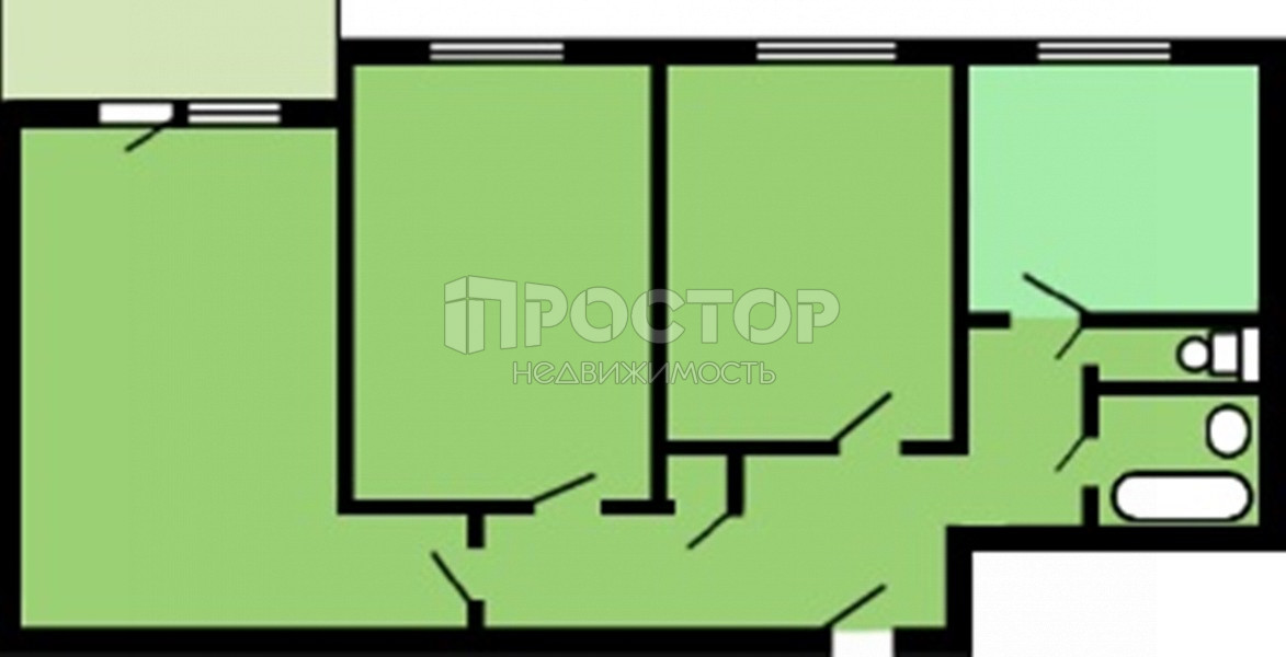 3-комнатная квартира, 57 м² - фото 13