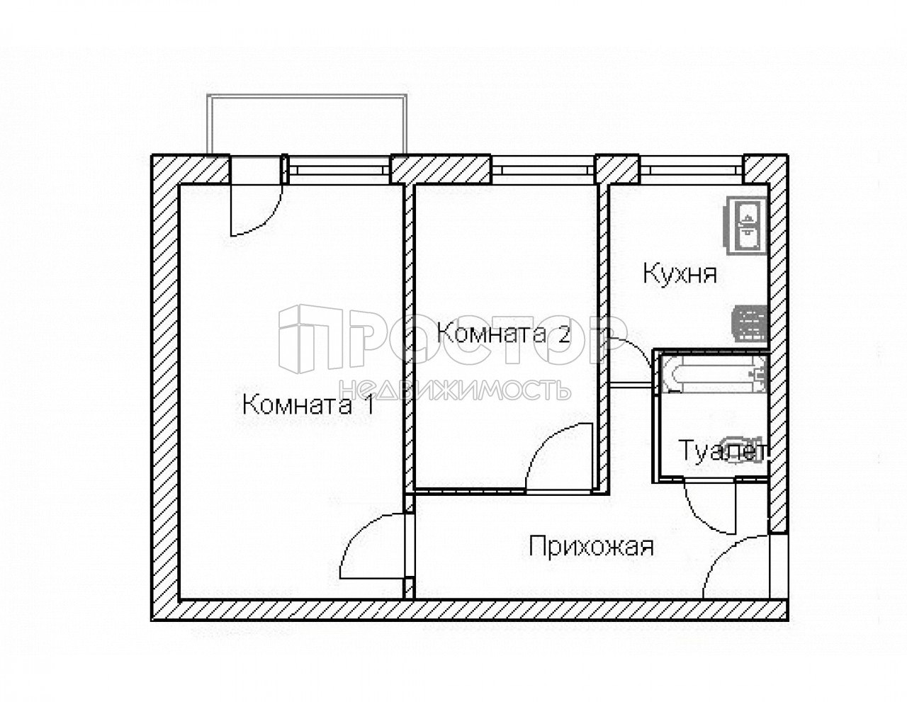 2-комнатная квартира, 44 м² - фото 8