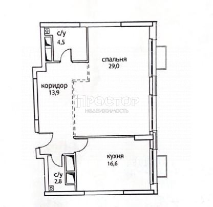 2-комнатная квартира, 66.8 м² - фото 3