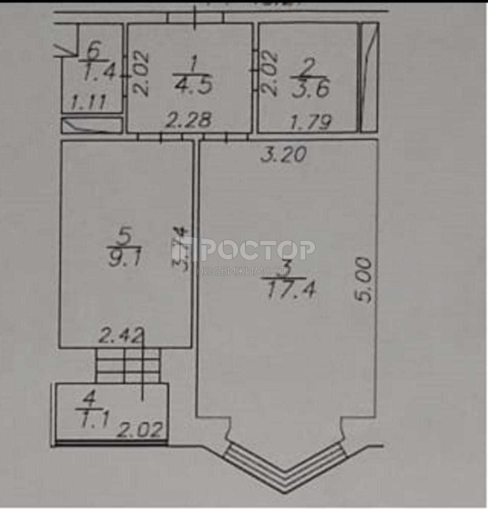 1-комнатная квартира, 37.5 м² - фото 10