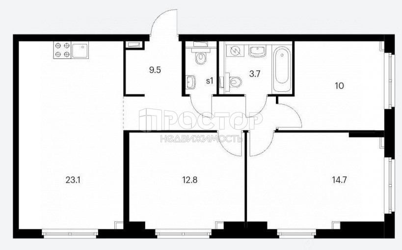3-комнатная квартира, 76 м² - фото 16
