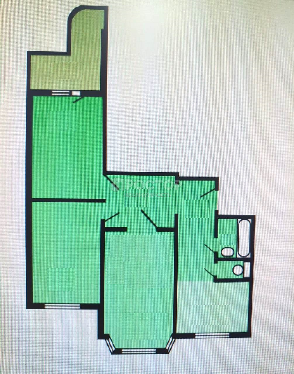 3-комнатная квартира, 76.8 м² - фото 18