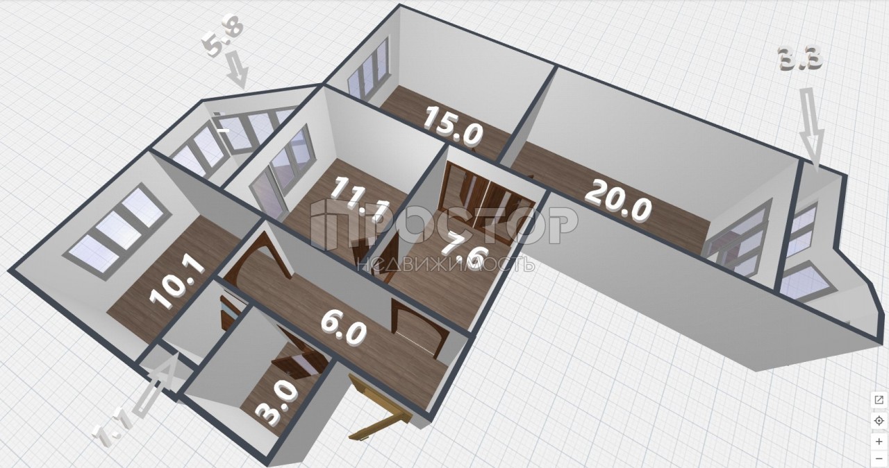 3-комнатная квартира, 72.2 м² - фото 13