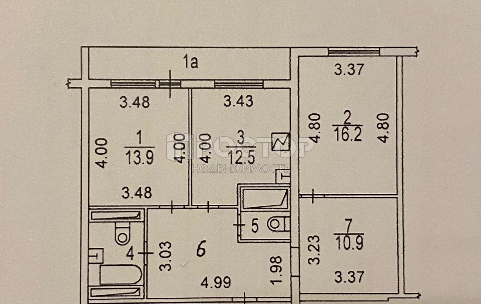 3-комнатная квартира, 72.1 м² - фото 19
