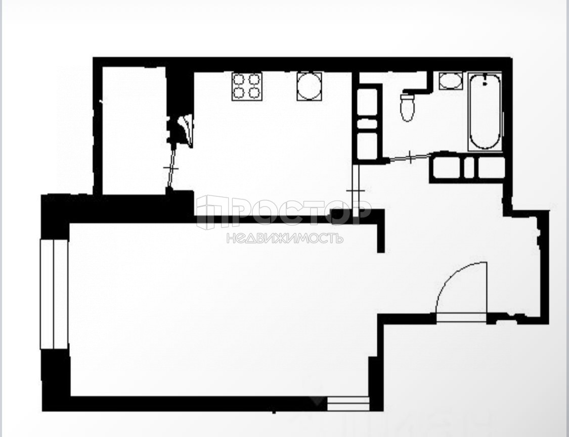 1-комнатная квартира, 41.2 м² - фото 13