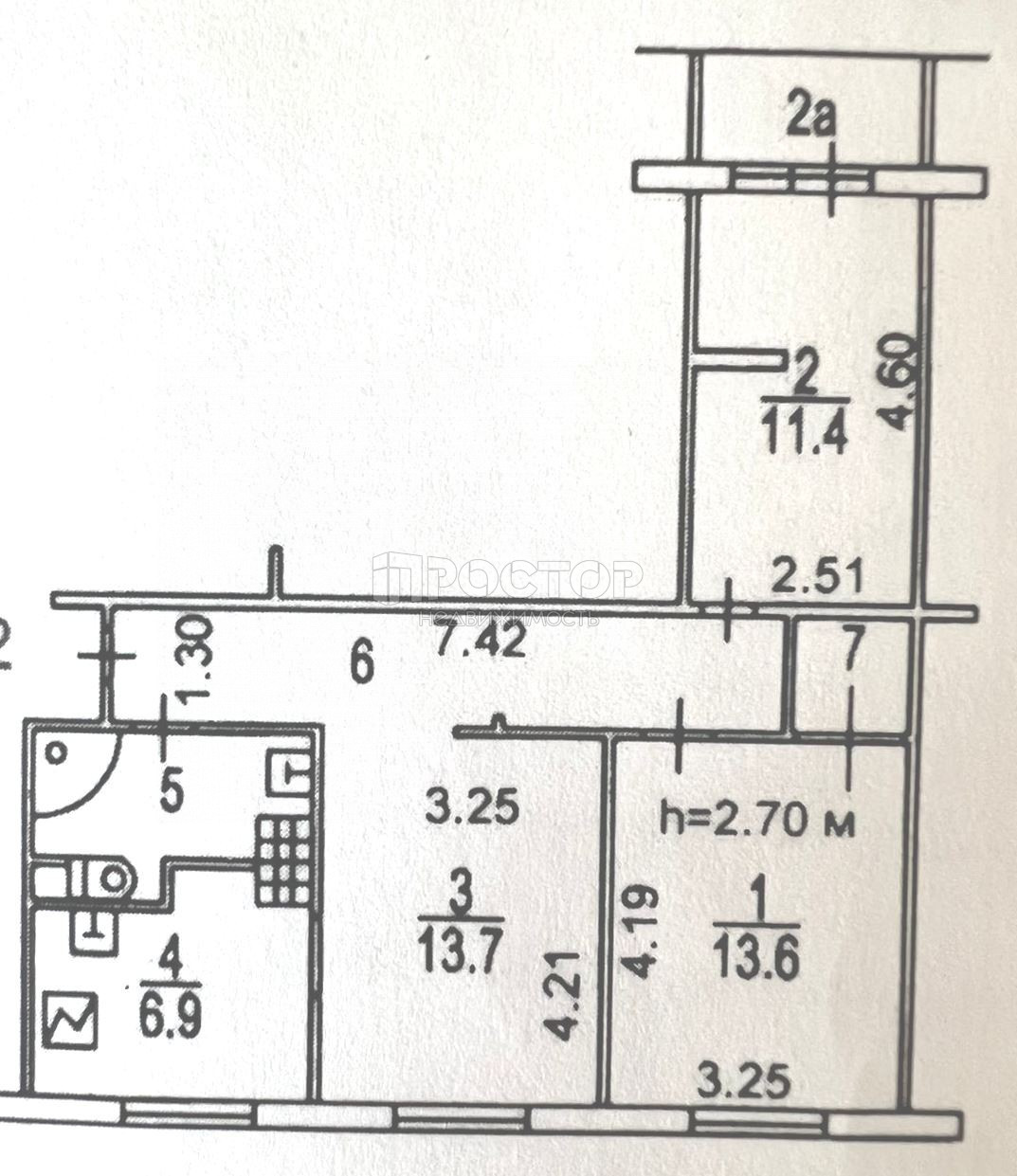 3-комнатная квартира, 62 м² - фото 27