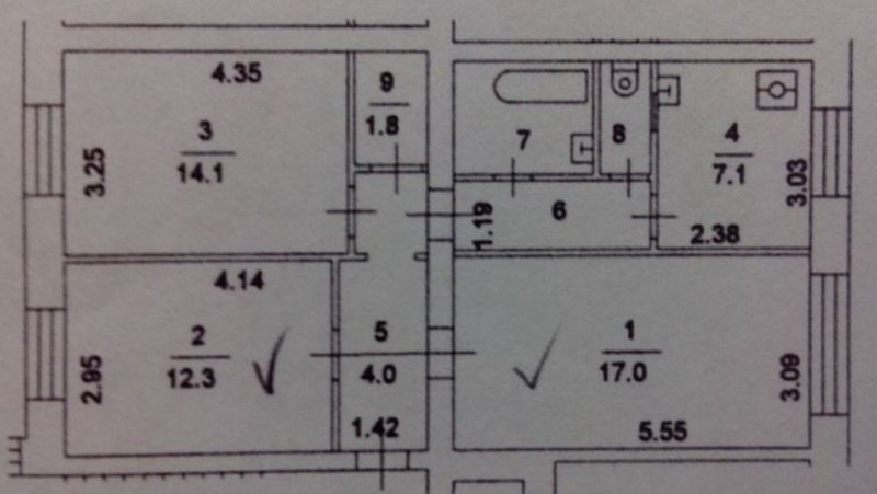 3-комнатная квартира, 67.6 м² - фото 7