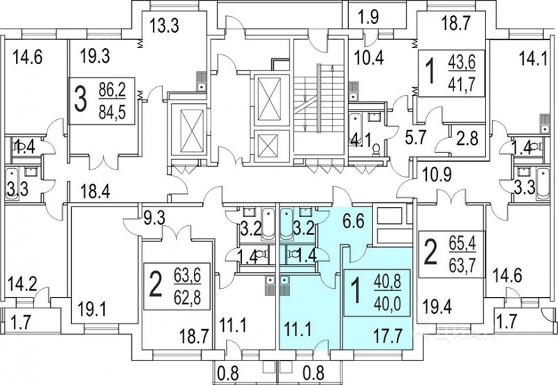 1-комнатная квартира, 41 м² - фото 3