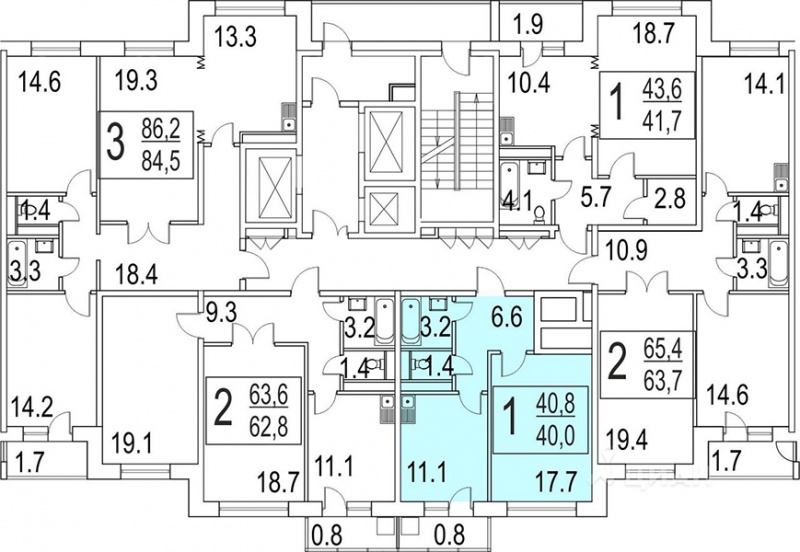 1-комнатная квартира, 41 м² - фото 3