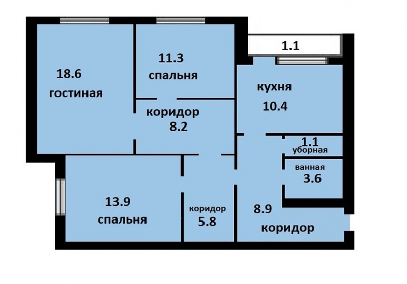 3-комнатная квартира, 81.8 м² - фото 11