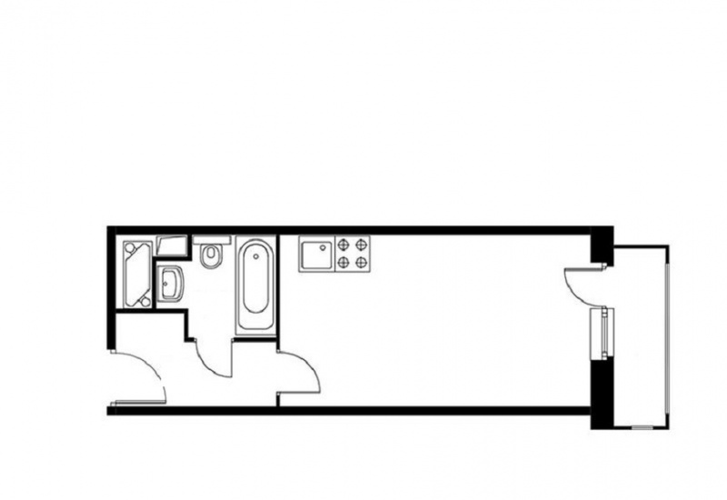 1-комнатная квартира, 21.56 м² - фото 2