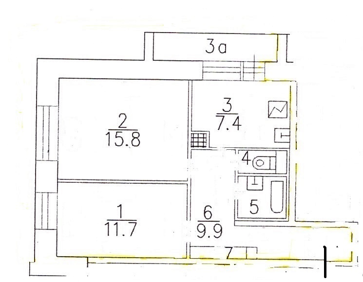 2-комнатная квартира, 49.4 м² - фото 3