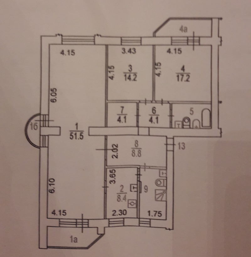 3-комнатная квартира, 121.4 м² - фото 17
