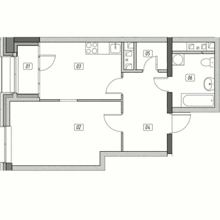 1-комнатная квартира, 47.9 м² - фото 2