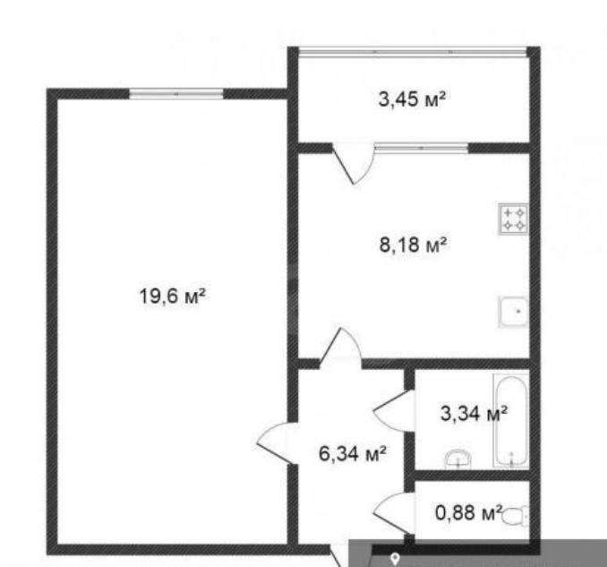 1-комнатная квартира, 36.2 м² - фото 11