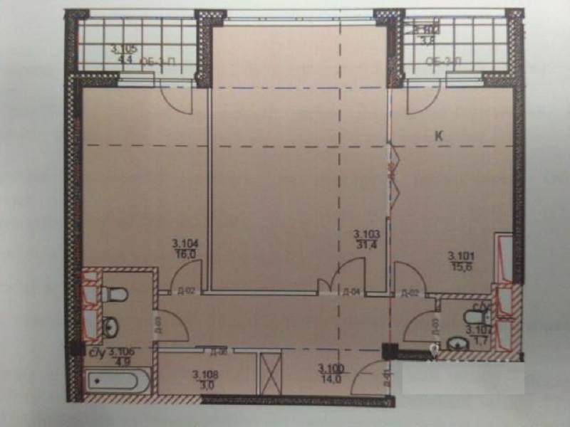 2-комнатная квартира, 92 м² - фото 3