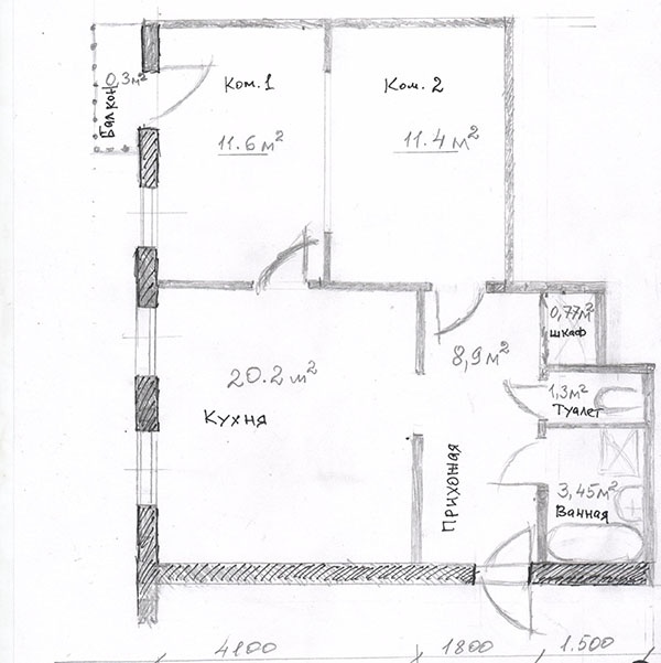 2-комнатная квартира, 55 м² - фото 12