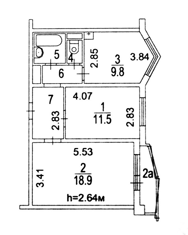 2-комнатная квартира, 54.3 м² - фото 7