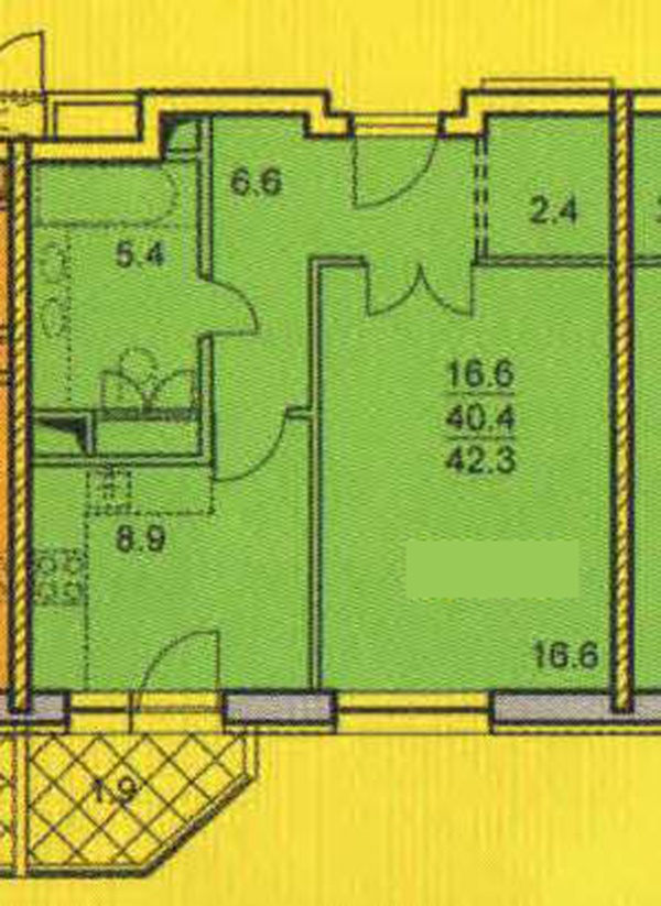 1-комнатная квартира, 43 м² - фото 3