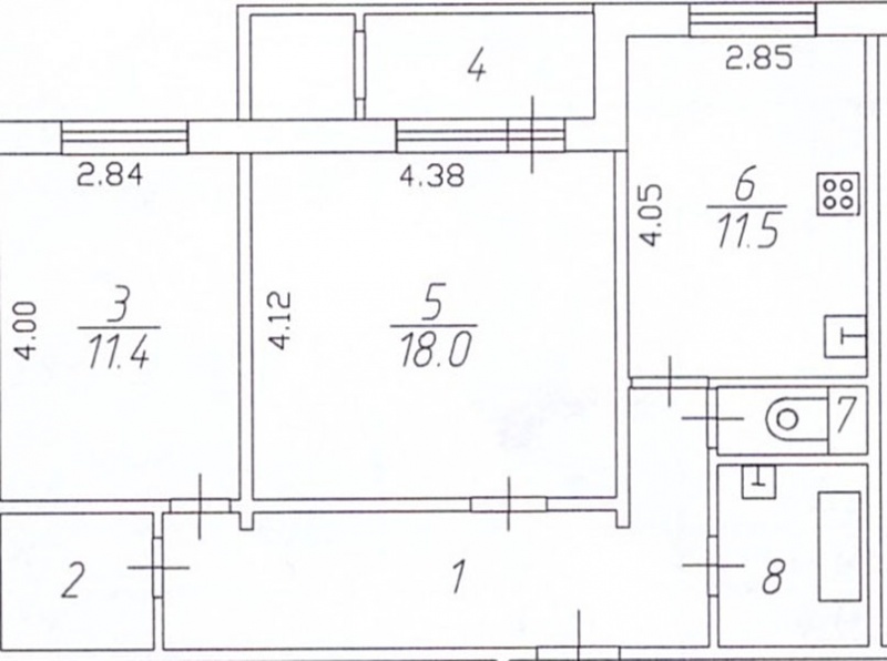 2-комнатная квартира, 63.4 м² - фото 12