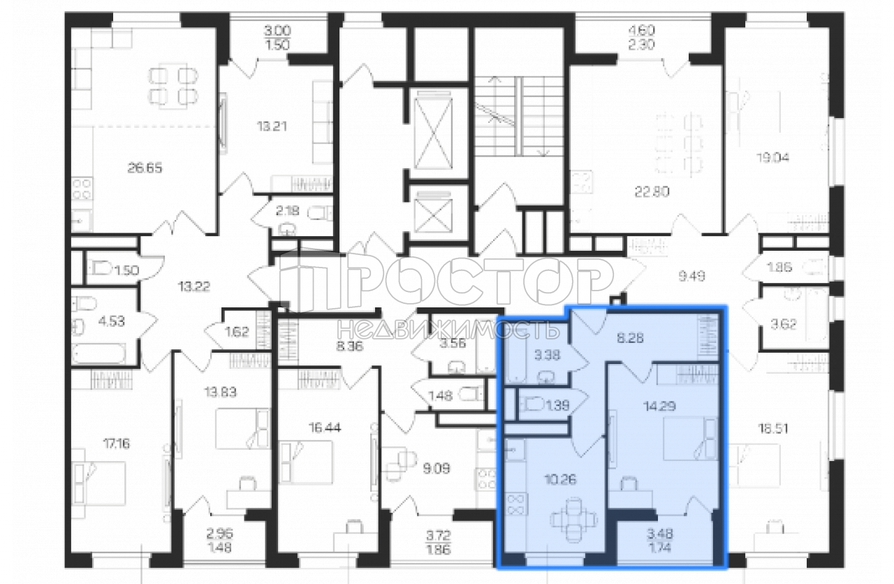 1-комнатная квартира, 39.34 м² - фото 6