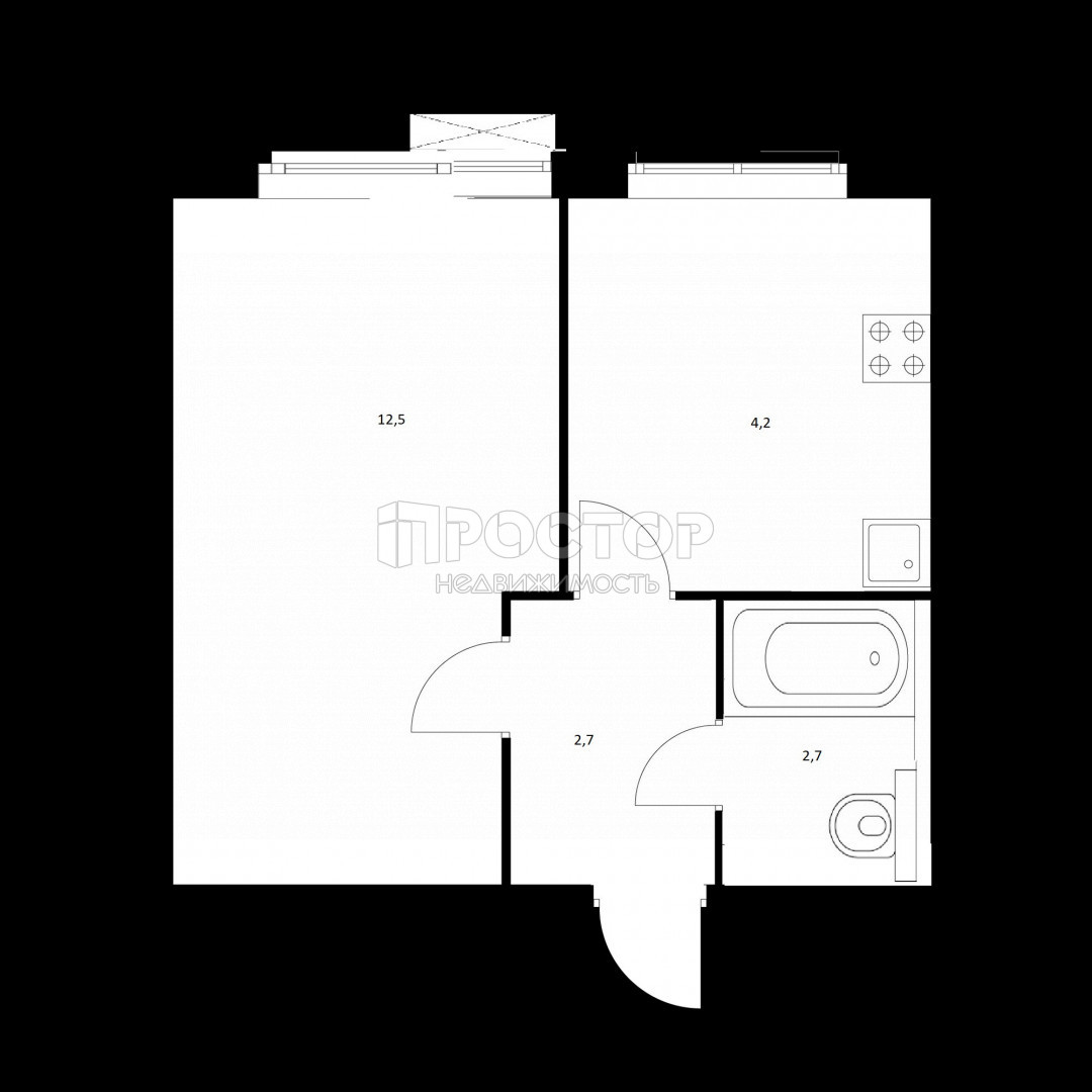 1-комнатная квартира, 21 м² - фото 28