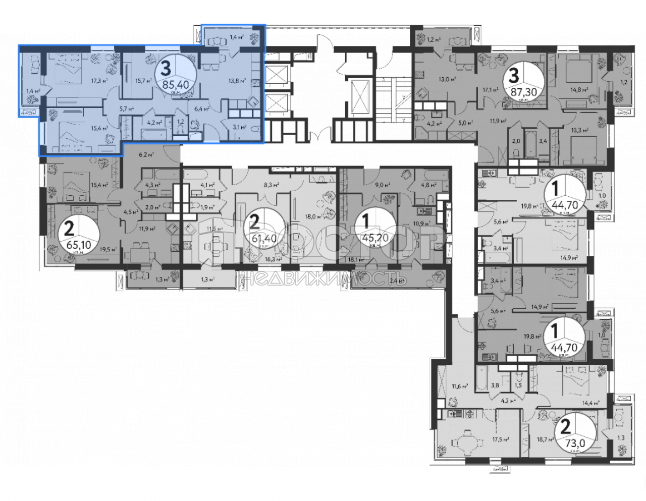 3-комнатная квартира, 85.4 м² - фото 10