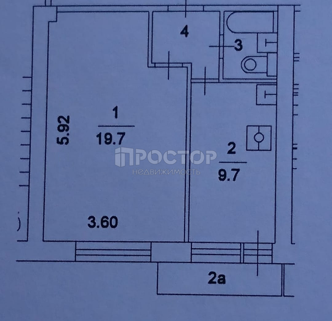 1-комнатная квартира, 35 м² - фото 15