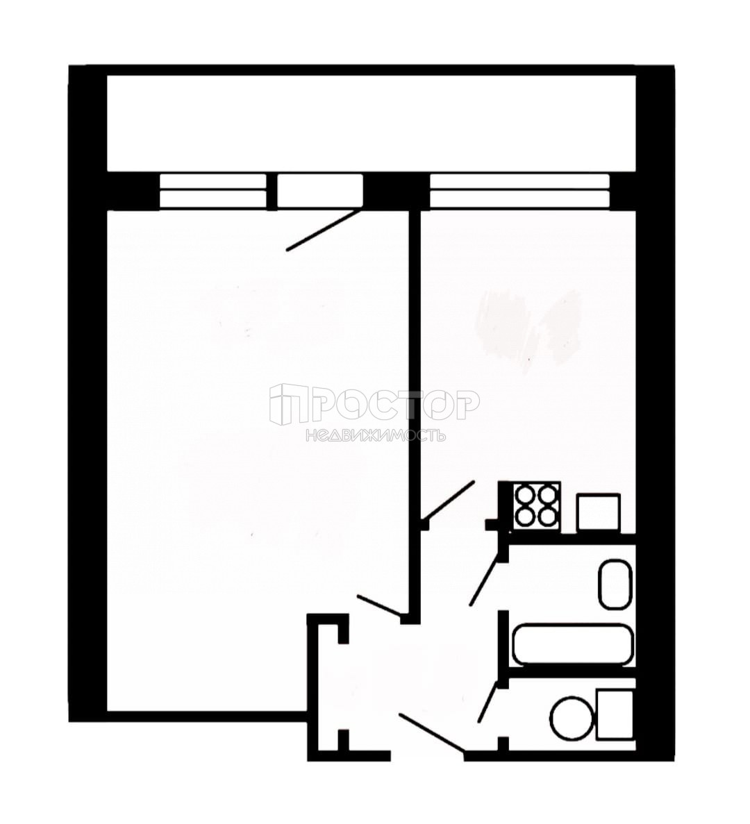 1-комнатная квартира, 33 м² - фото 13