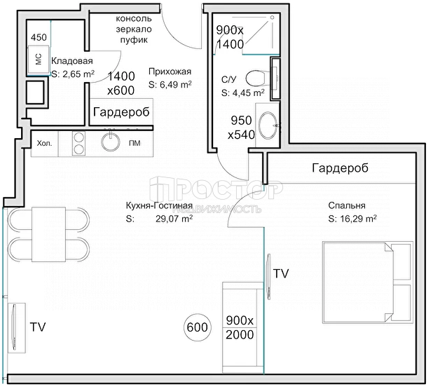 2-комнатная квартира, 58.94 м² - фото 10
