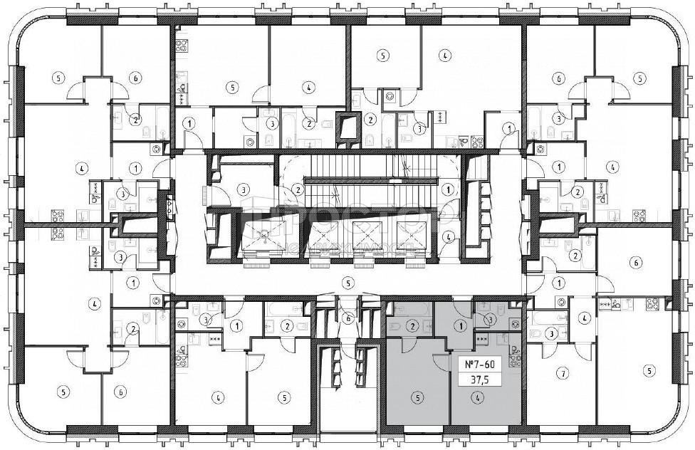 1-комнатная квартира, 37.5 м² - фото 2