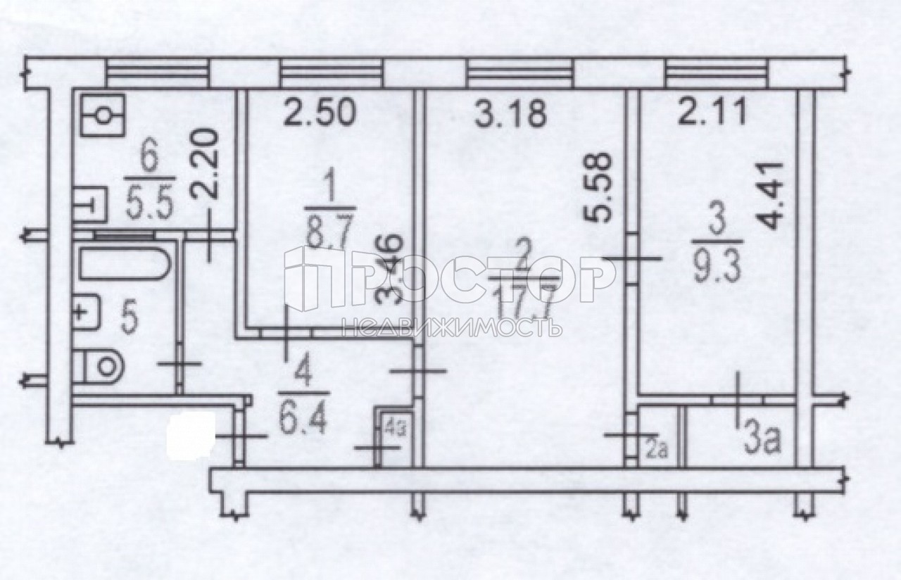 3-комнатная квартира, 53.4 м² - фото 19
