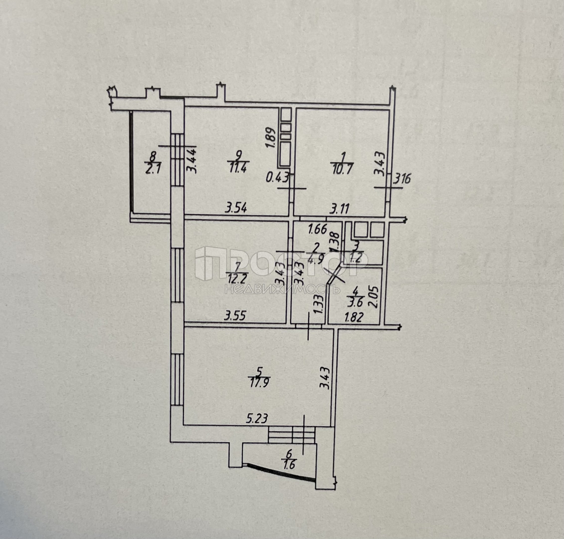 2-комнатная квартира, 61.9 м² - фото 32