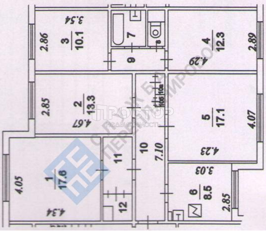 5-комнатная квартира, 101 м² - фото 14
