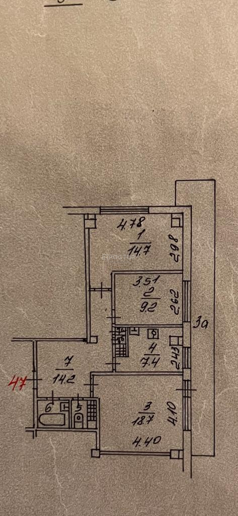 3-комнатная квартира, 68.8 м² - фото 13