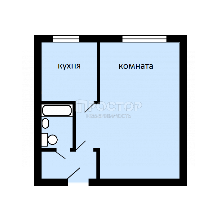 1-комнатная квартира, 32 м² - фото 16