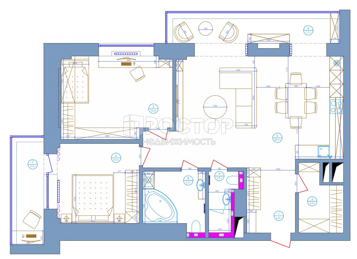 3-комнатная квартира, 107 м² - фото 14