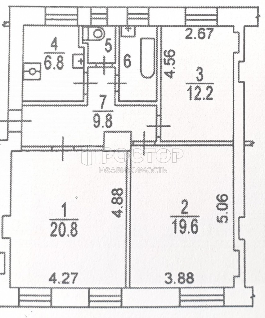 3-комнатная квартира, 75 м² - фото 11